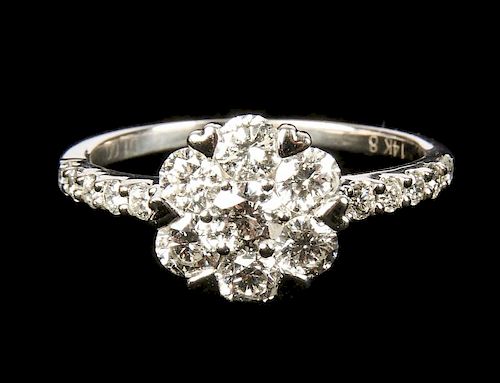 Ladies 14kt White Gold Diamond Ring