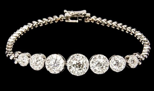Ladies 14K White Gold Diamond Bracelet