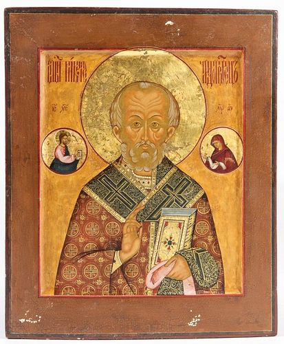 Antique Russian Icon, St. Nicholas