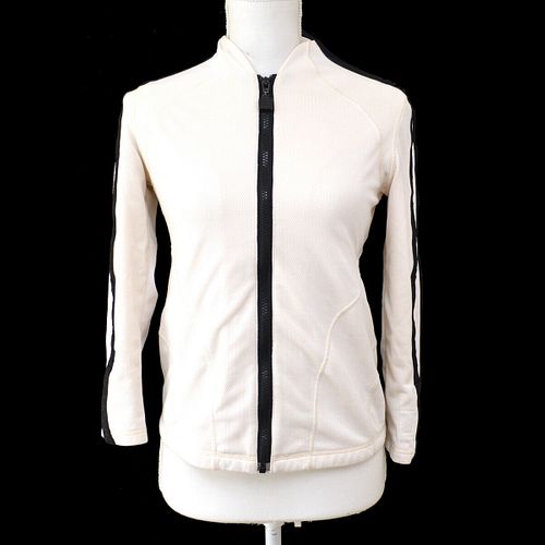 CHANEL Vintage CC Sports Line Long Sleeve Coat Jacket White #38 04P