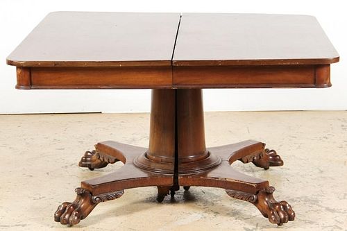 Antique Claw-Foot Pedestal Dining Table