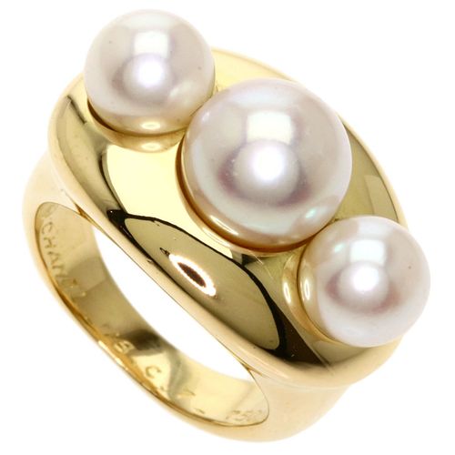 Chanel Pearl Ring / K18 Yellow Gold Ladies