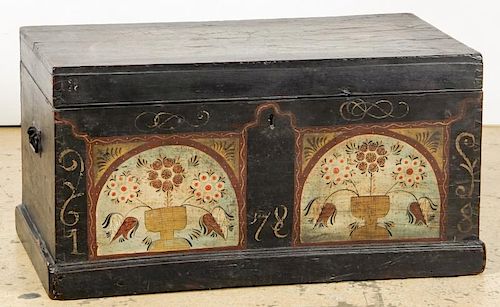 American Paint Decorated '1878' Blanket Chest