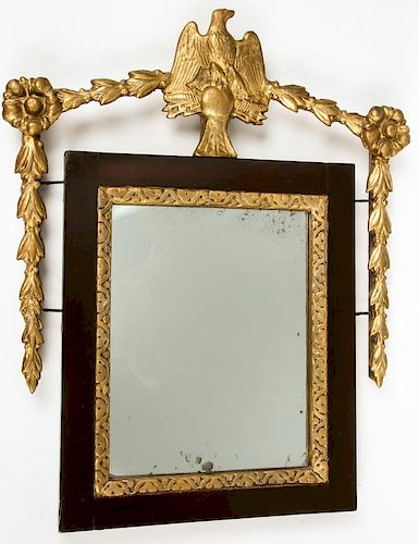 Antique American Federal Mirror w. Gilt Eagle Crest
