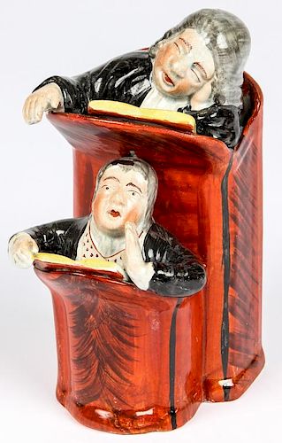 Antique Staffordshire The Vicar and Moses Figural Group