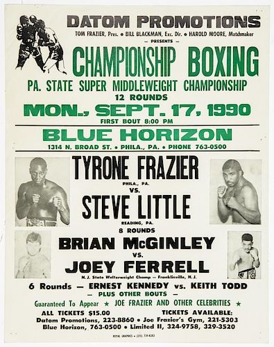 Vintage 1990 Blue Horizon Boxing Poster