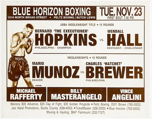 Vintage 1993 Blue Horizon Boxing Poster