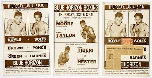 Vintage 1990 Blue Horizon Boxing Posters