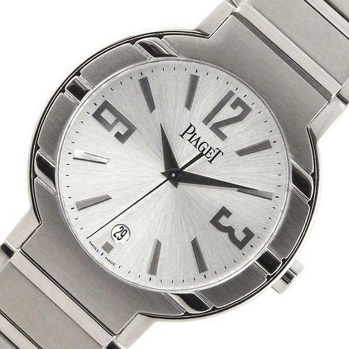 Piaget Polo 27700 Self-Winding Date White Gold Silver Dial Men's Watch