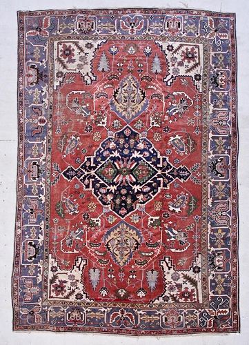 Antique Oushak Rug: 8'5" x 12'6" (257 x 381 cm)