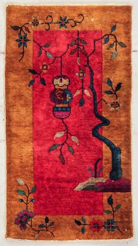 Art Deco Chinese Rug: 2' x 3'9" (61 x 115 cm)