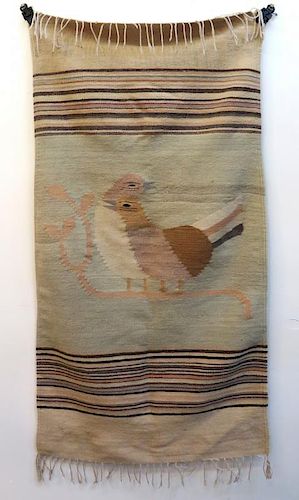 Native American Rug With Bird Images.
