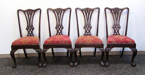 Four Chippendale Style Side Chairs