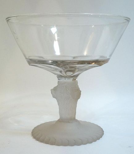 Glass Compote With Lion Head Base