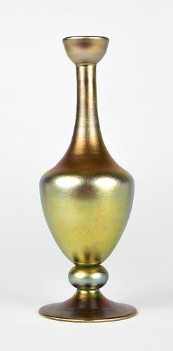 A Steuben gold Aurene art glass cologne bottle
