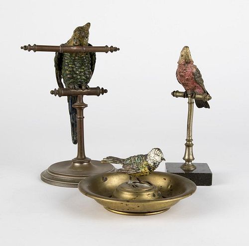 A group of three Vienna bronze vanity items