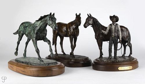 Three horse bronzes, Pat Roberts and Ray Jenkins