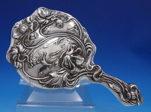William Kerr Sterling Silver Hand Mirror Art Nouveau  Figural 