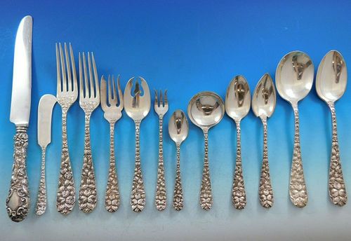Baltimore Rose by Schofield Sterling Silver Flatware Set Service 189 pcs Dinner