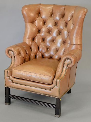 Whittemore Sherrill leather upholstered easy chair.