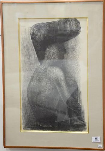 David Alfaro Siqueiros (1896-1975), Seated Nude, lithograph, signed in plate, sight size 21" x 12 1/2".