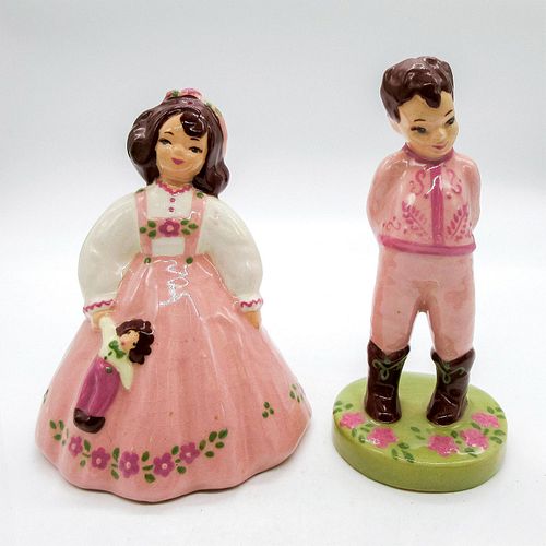 2pc S-Quire Ceramics California Figurines, Boy & Girl