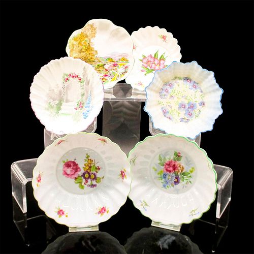 6pc Shelley England Nut Dishes and Small Bowls, Various