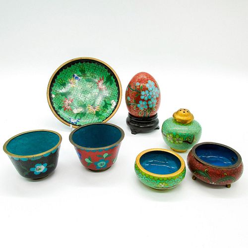 7pc Assorted Chinese Cloisonne Miniatures