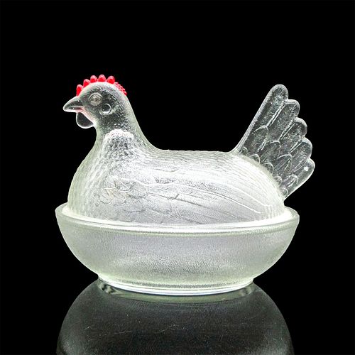 Indiana Pressed Glass Hen on Nest Bowl