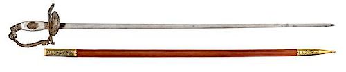 Austrian Silver Hilt Court Sword 