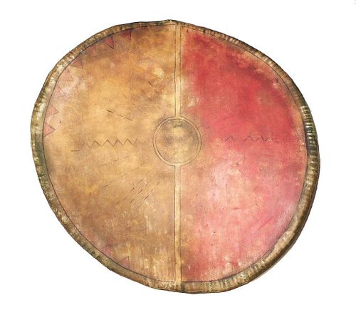 Circa 1880 Chircahua Apache Painted War Shield