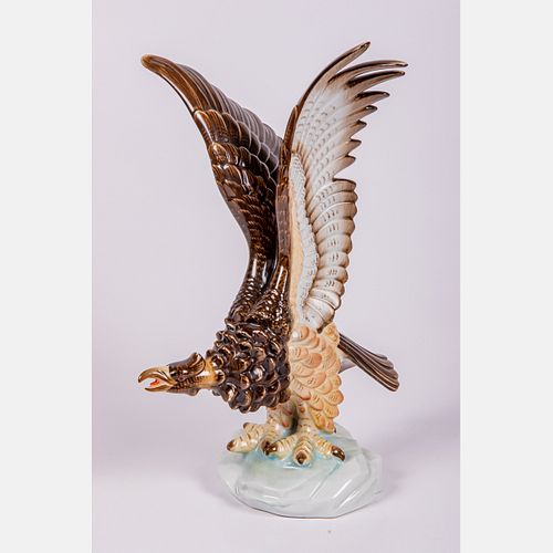 A Large Herend Porcelain Eagle Figure, The Turul