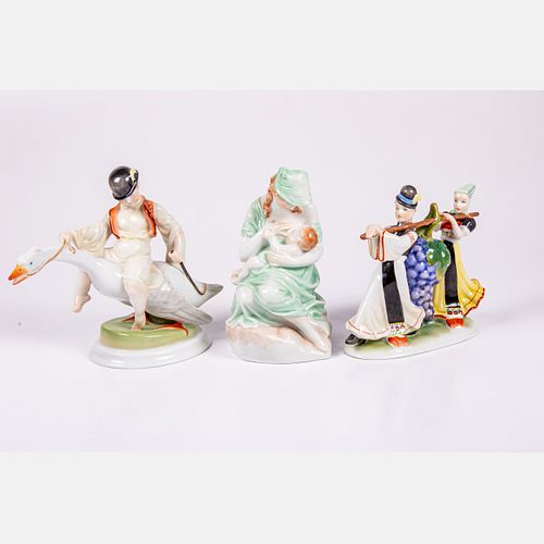 Three Herend Porcelain Figurines 