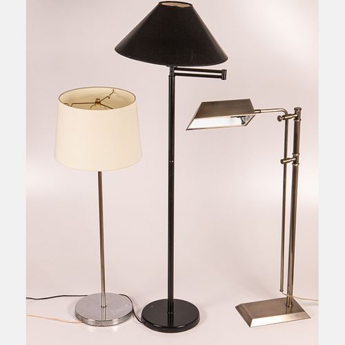 Three Contemporary Metal Floor Lamps