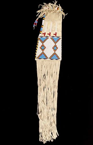 Cheyenne Beaded Hide Pipe Bag w/ Pipe Symbols