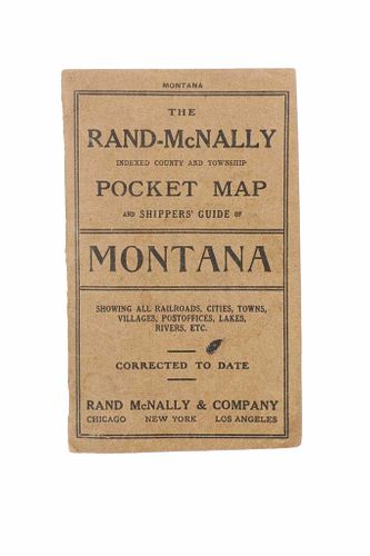 Rare 1914 Rand-McNally Pocket Map Montana