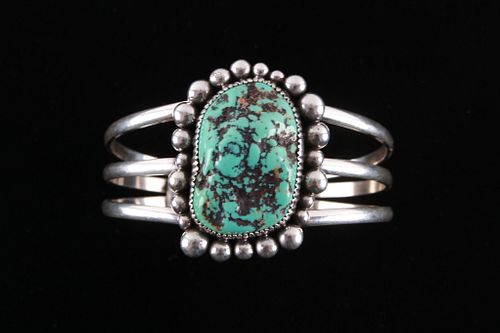Navajo A. Joe Sterling Silver Turquoise Bracelet
