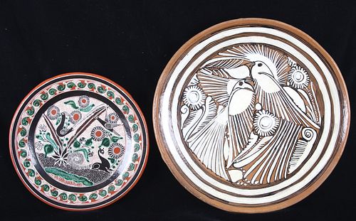 C. 1966 Pair Of Mexico Clay Plates José Berabe