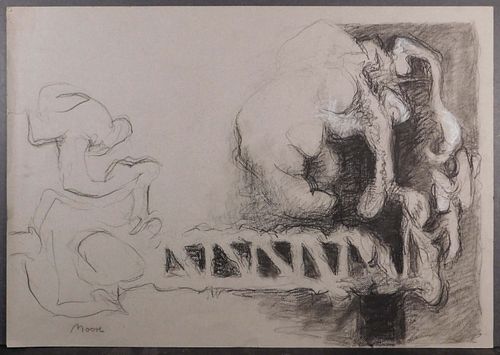 Henry Moore, Manner of: Double Sided Idea for a Sculpture