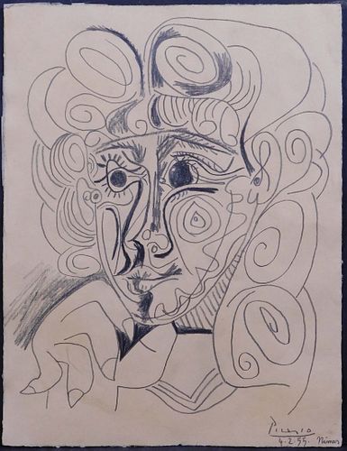 Pablo Picasso, Attributed: Tete du Femme