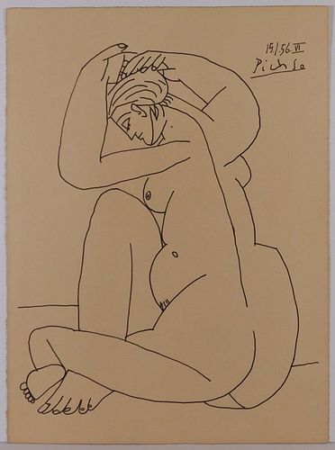 Pablo Picasso, Attributed: Femme Nue Assise
