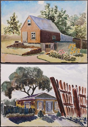 Two Country House Watercolors