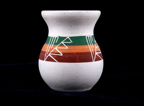 D. Red Elk Sioux Pottery Clay Art Vase