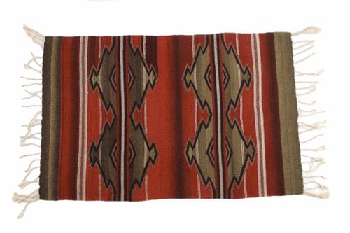 Zapotec Montañas Hand Woven Saltillo Rug c. 1960's