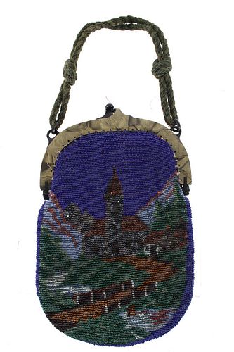 Victorian Style Glass Beaded Purse