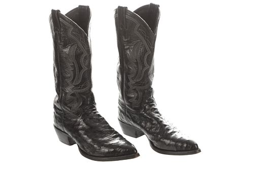 Justin Full Quill Ostrich Leather Cowboy Boots