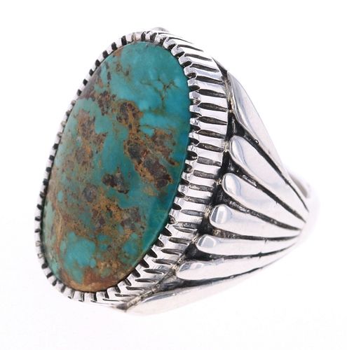 Navajo Sterling Silver C. Creek Turquoise Ring