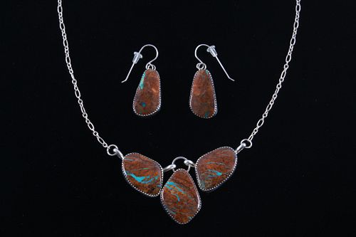 Navajo Jennifer Begay Silver Necklace & Earrings