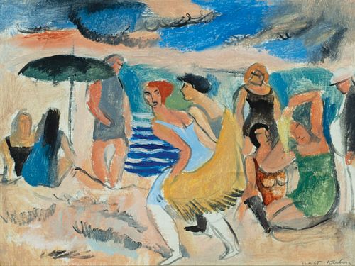 Walt Kuhn, Am. 1877-1949, "Ogunquit Beach" 1924, Oil on canvas, framed