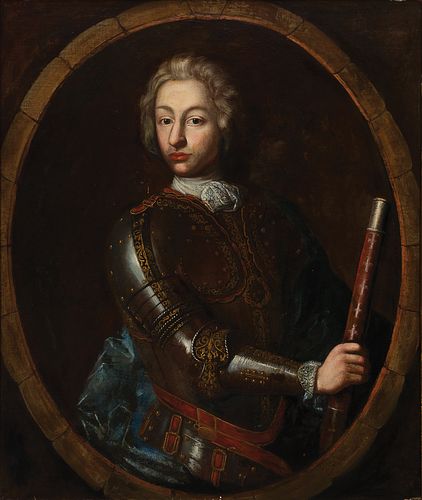 17th/18th Century European School, "Charles XII, King of Sweden, 1682-1718", Oil on panel, framed